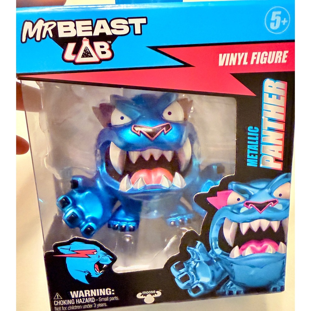 MrBeast Lab Vinyl Figure Kids One Size Blue New Metallic Panther Action Figure‎
